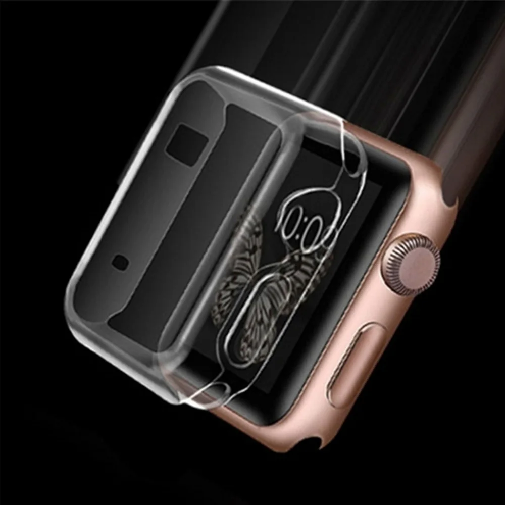 Защитный чехол для Apple Watch 3 4 2 1 38 мм 42 мягкий ТПУ ультратонкий HD прозрачный