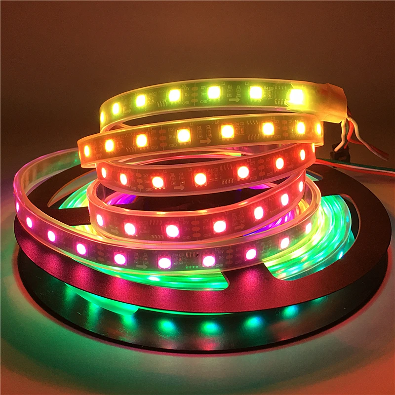 WS2811 5050 SMD RGB лента 12 В программируемая Адресуемая 30 светодиодов/м Светодиодная