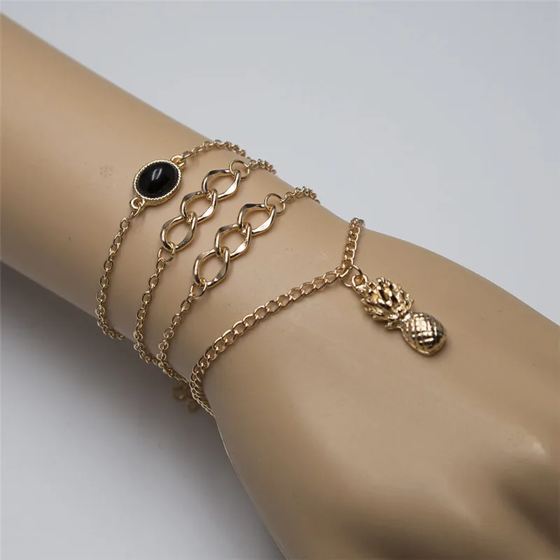 Новинка Модная бижутерия из сплава 4 шт./компл. винтажные браслеты в форме фрукта