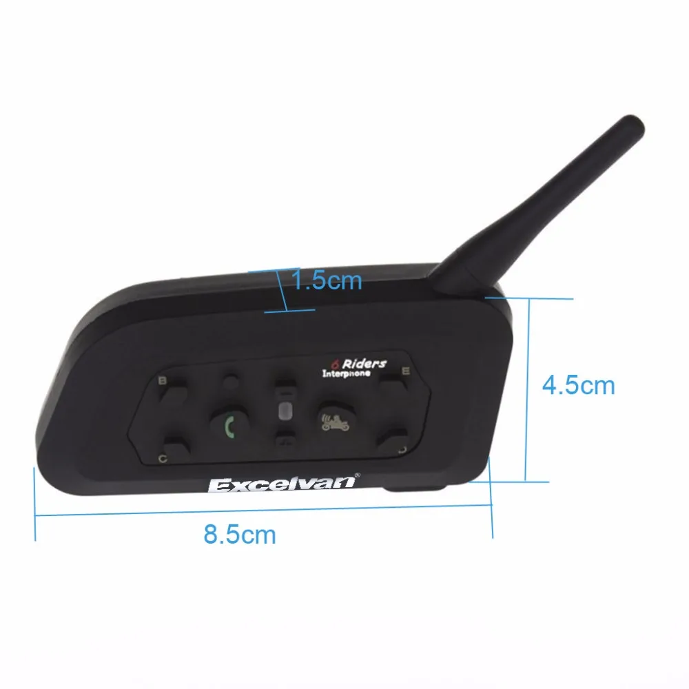 2 шт. Excelvan V6 мотоциклетный шлем Bluetooth гарнитуры 6 Всадники 1200 м Беспроводной