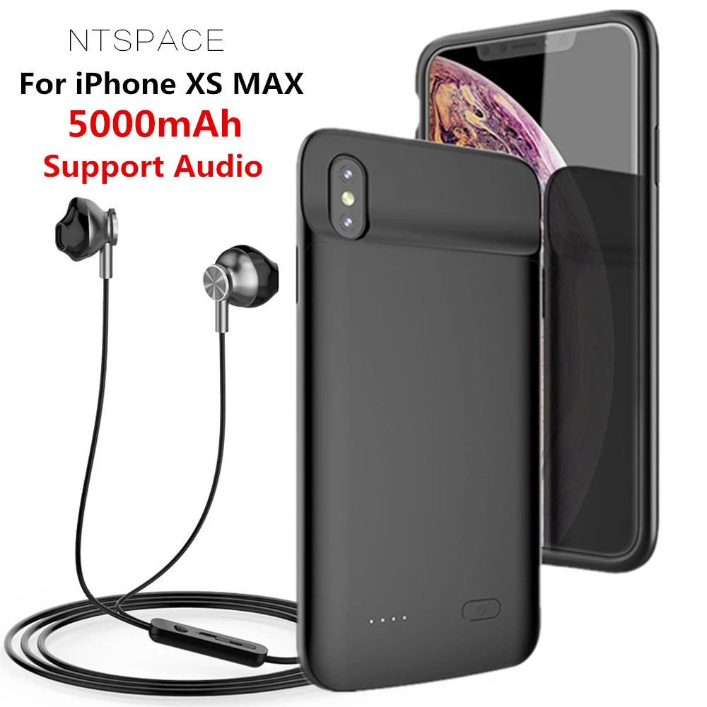 Чехлы для зарядного устройства iPhone XS MAX чехол внешнего аккумулятора 5000 мАч