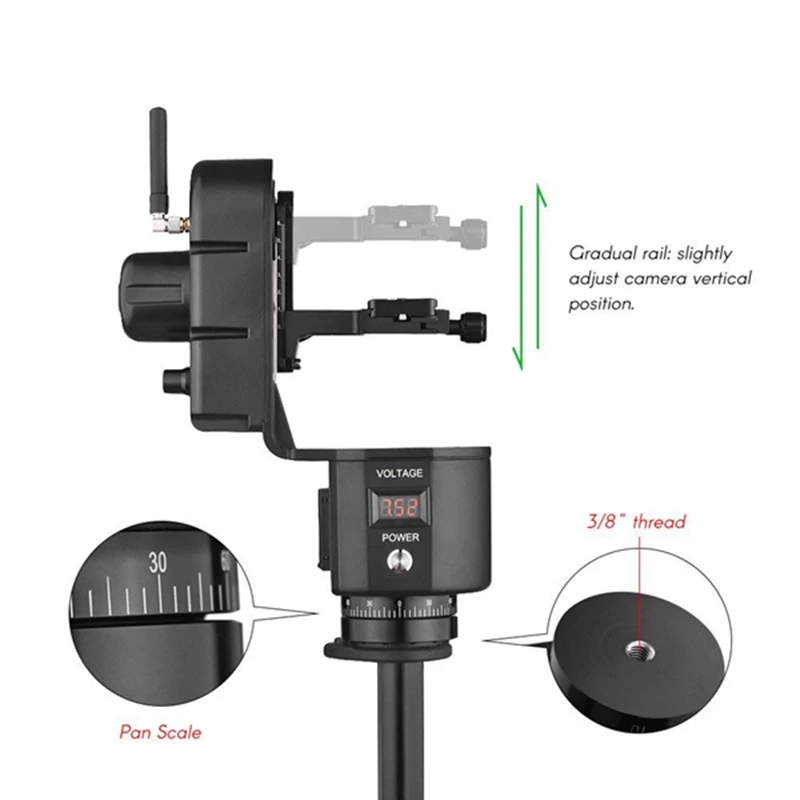 ZIFON YT-3000, 50 м, дистанционное управление, электронная Поворотная наклонная головка, моторизованная панорамная головка штатива, регулируемая скорость, 3 кг, полезная нагрузка для Can