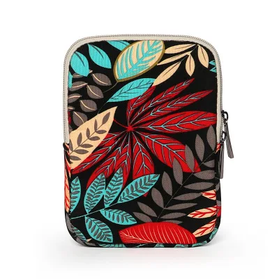 Colorful leaf black Новинка, Холщовая Сумка для планшета с принтом для Amazon Kindle Paperwhite 1, 2, 3, 4,, 6 дюймов, чехол для электронной книги для женщин, мужчин и мальчиков - Цвет: Colorful leaf black
