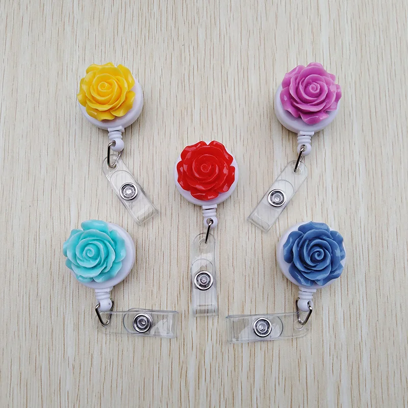1 шт. симпатичный резиновый держатель с розами для медсестры студентов выдвижной