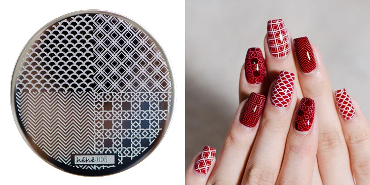 2018 новый стиль простая квадратная цепочка волнистый дизайн ногтей штамп шаблон