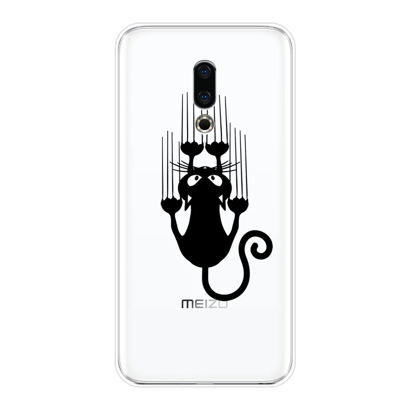 Задняя крышка для Meizu 15 Lite 16 Plus 16th 16x Black кошек собак кроликов мягкий силиконовый
