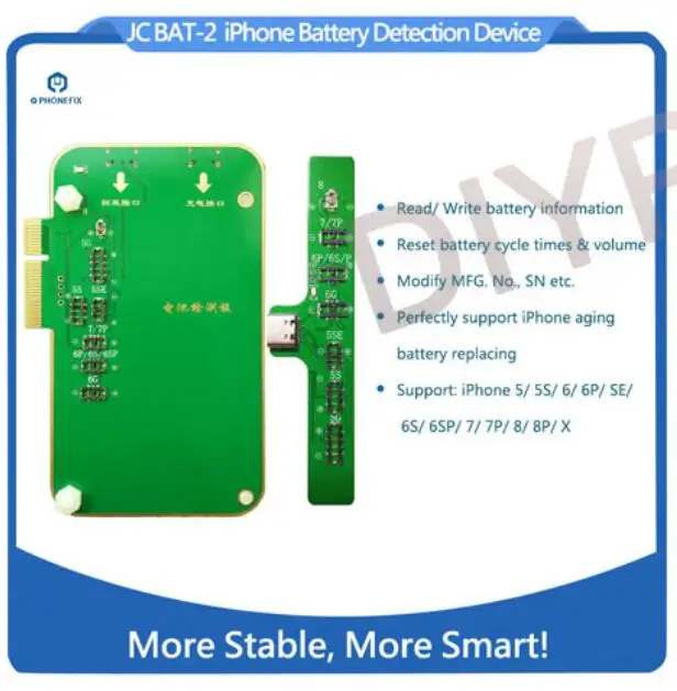 battery Test module JC Pro1000S кабель для передачи данных модуль для тестирования наушников EEPROM IC инструмент для чтения и записи для iPhone 5S 6 6P 6S 7 7P 8 X ремонт материнской платы - Цвет: battery Test module