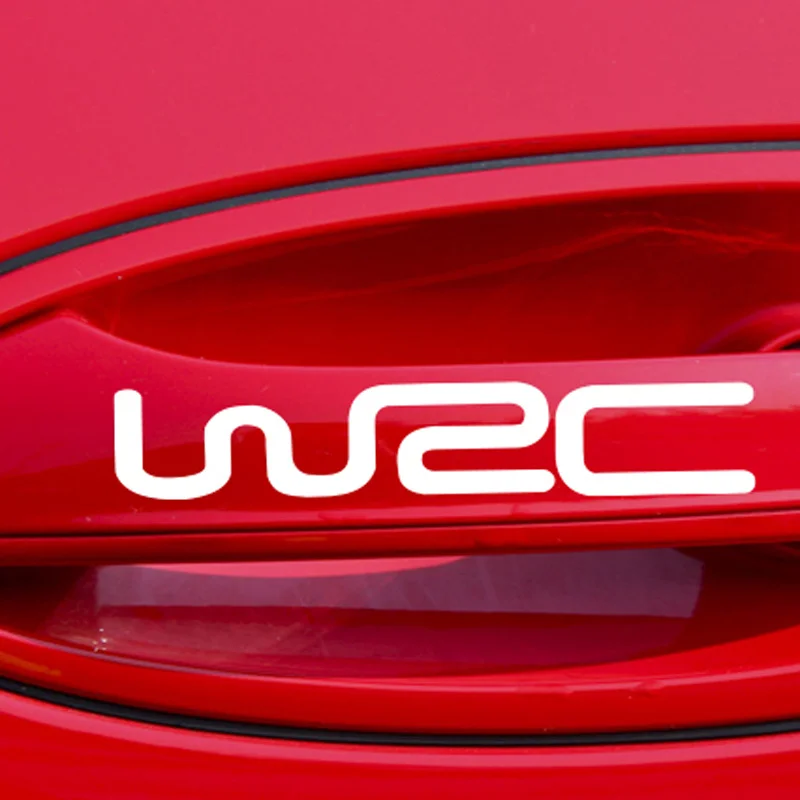 4 x WRC креативные наклейки на дверные ручки автомобиля для Toyota Ford Chevrolet Volkswagen Tesla Honda