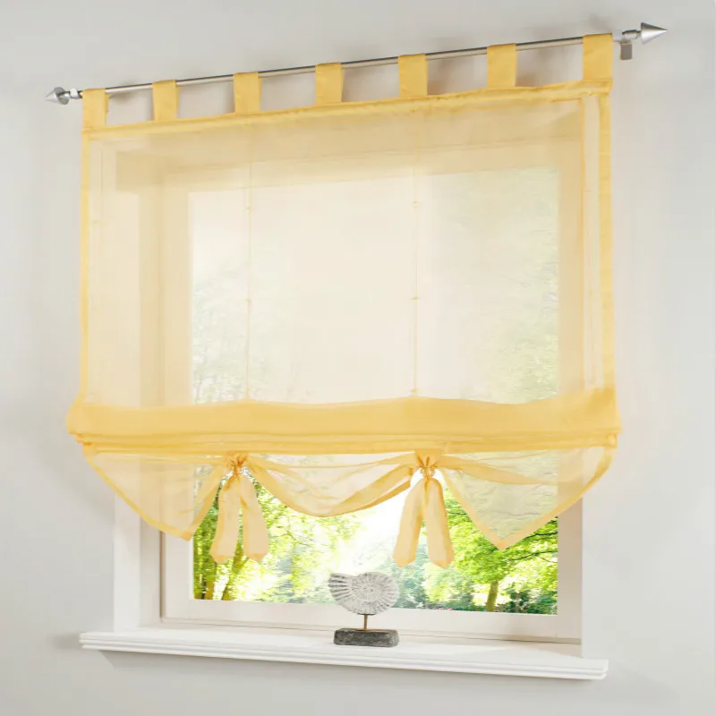 2 шт. готовые римские жалюзи могут поднимать балконные занавески для кухни кафе