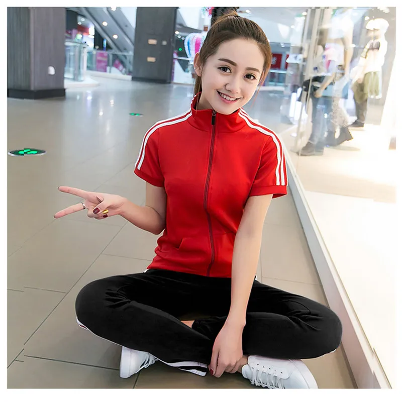 2019 Модный женский летний укороченный топ в полоску и короткие штаны спортивный