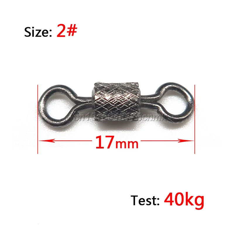 Size 2 Minfishing 100 шт. рыболовный крючок из нержавеющей стали, соединитель MS+ YH, вращающиеся Вертлюги, шарикоподшипник, твердые кольца для океанской рыбалки, вертлюги - Цвет: Size 2