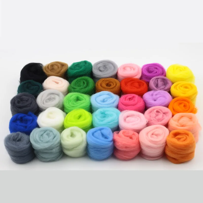 36 Colors Бросился Шерсть Войлок 36/50 Цвета волокна шерсти ровинг для иглы для валяния ручного прядения Diy Забавные куклы рукоделие Poke 3 г/пакет - Цвет: 36 Colors