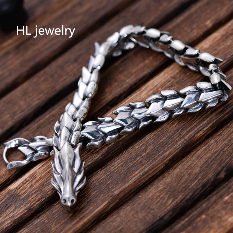 

70g 925 Sterling Thai Silver fashion Jewelry Bracelets for Women Men Vintage S925 Solid Thai Silver Chain Bracelets