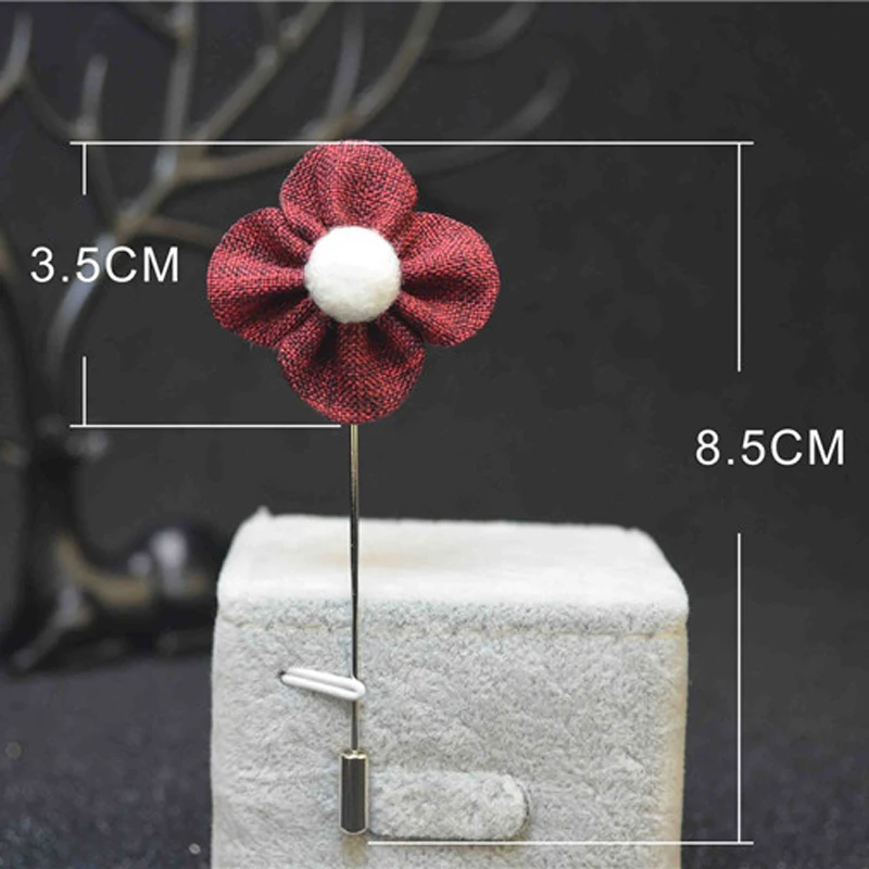 Женская и мужская тканевая брошка ручной работы в цветочек для костюма свадьбы