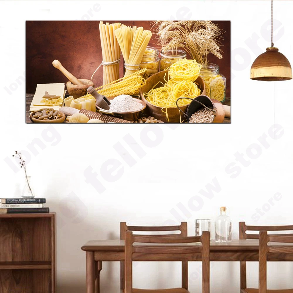 

Frame Canvas Print Delicious Pasta Kitchen Home Decor Fresh Food Still Life Huge Picture for Restaurant Shop Wall Decor Dropship