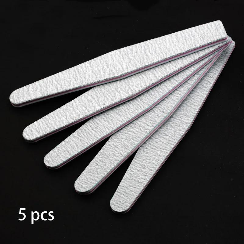 03 5pcs 5 штук в партии наждачной бумагой, пилка для ногтей блок комплект Лайм 100/180 двухсторонняя пилки Шлифовальные буфера серый Пилочки для ногтей для UV гель-лака Маникюра Инструмент - Цвет: 03 5pcs