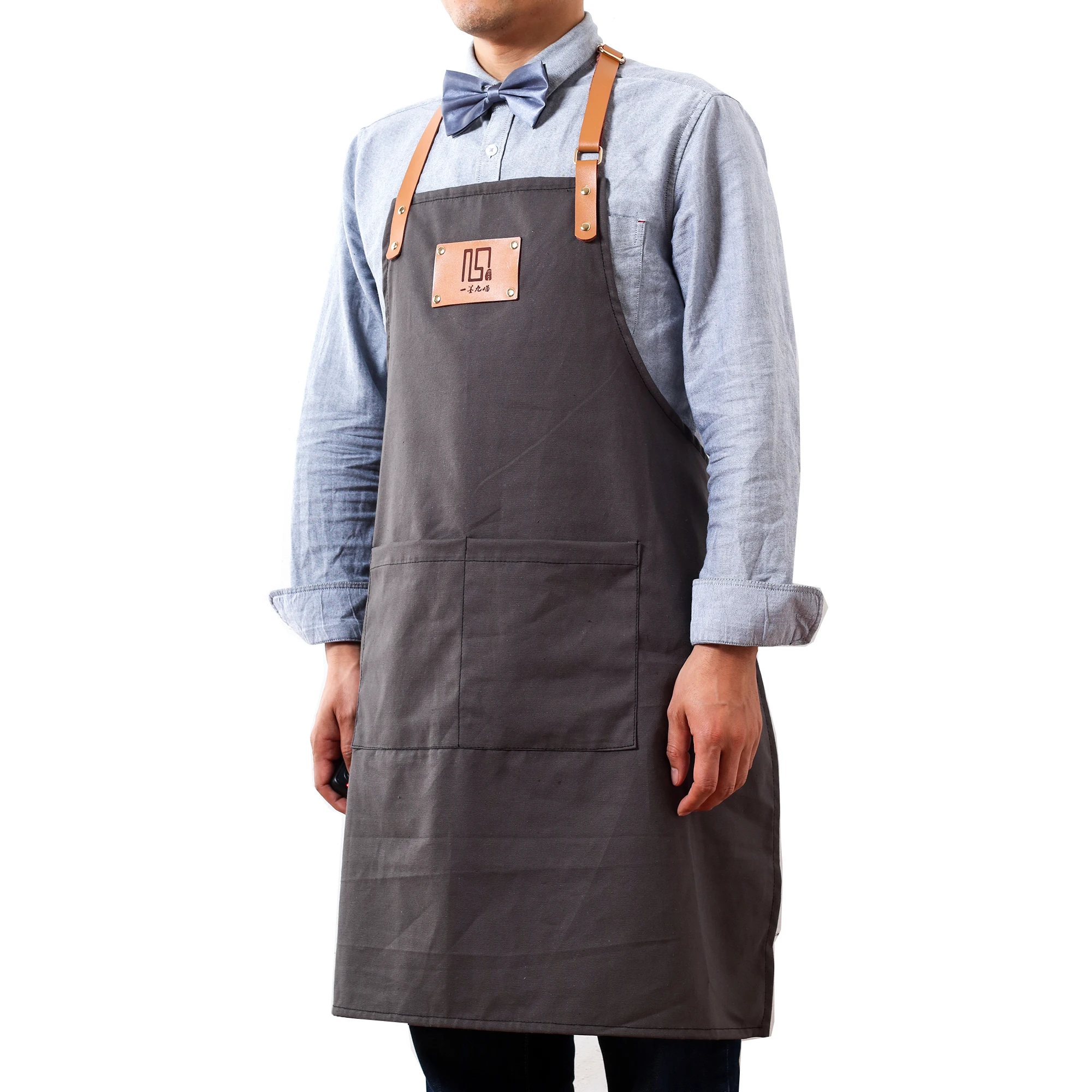 

2019 Canvas Aprons for women men BBQ Senior Chef Bib Home Kitchen Apron Dress Barber Cleaning Cooking Waitress Custom Logo