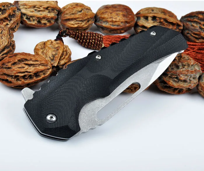 

Brave Fighter Stone Washed 440 blade G10 Handle Folding Knife outdoor camping Tactical survival hunting knives edc pocket tools