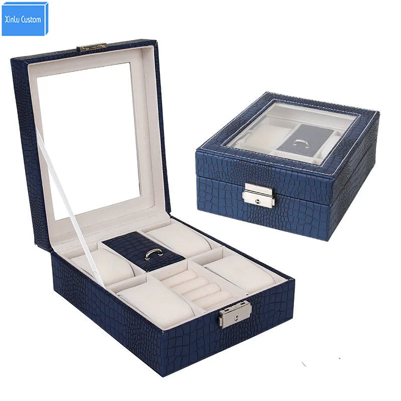 Женские Подарочные часы/кольцо 4 + 2 ячейки Коробка Часов домашний чехол красочный