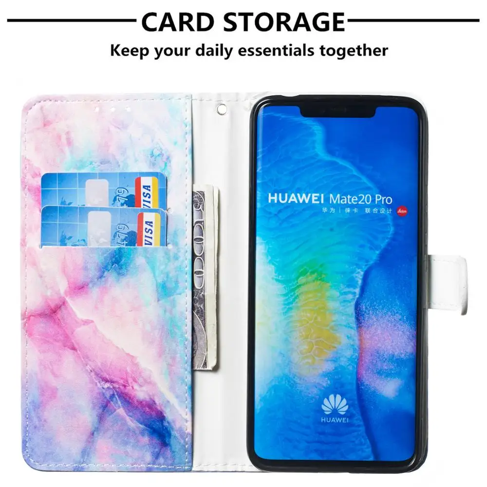 Роскошный чехол для мобильного телефона huawei mate20 lite рro с кармашек банковских карт