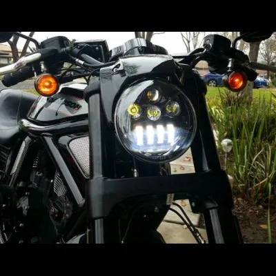 Черный V-Rod мышцы ночной стержень светодиодный фара мотоцикла для V Rod VRSCF VRSC VRSCR 2002