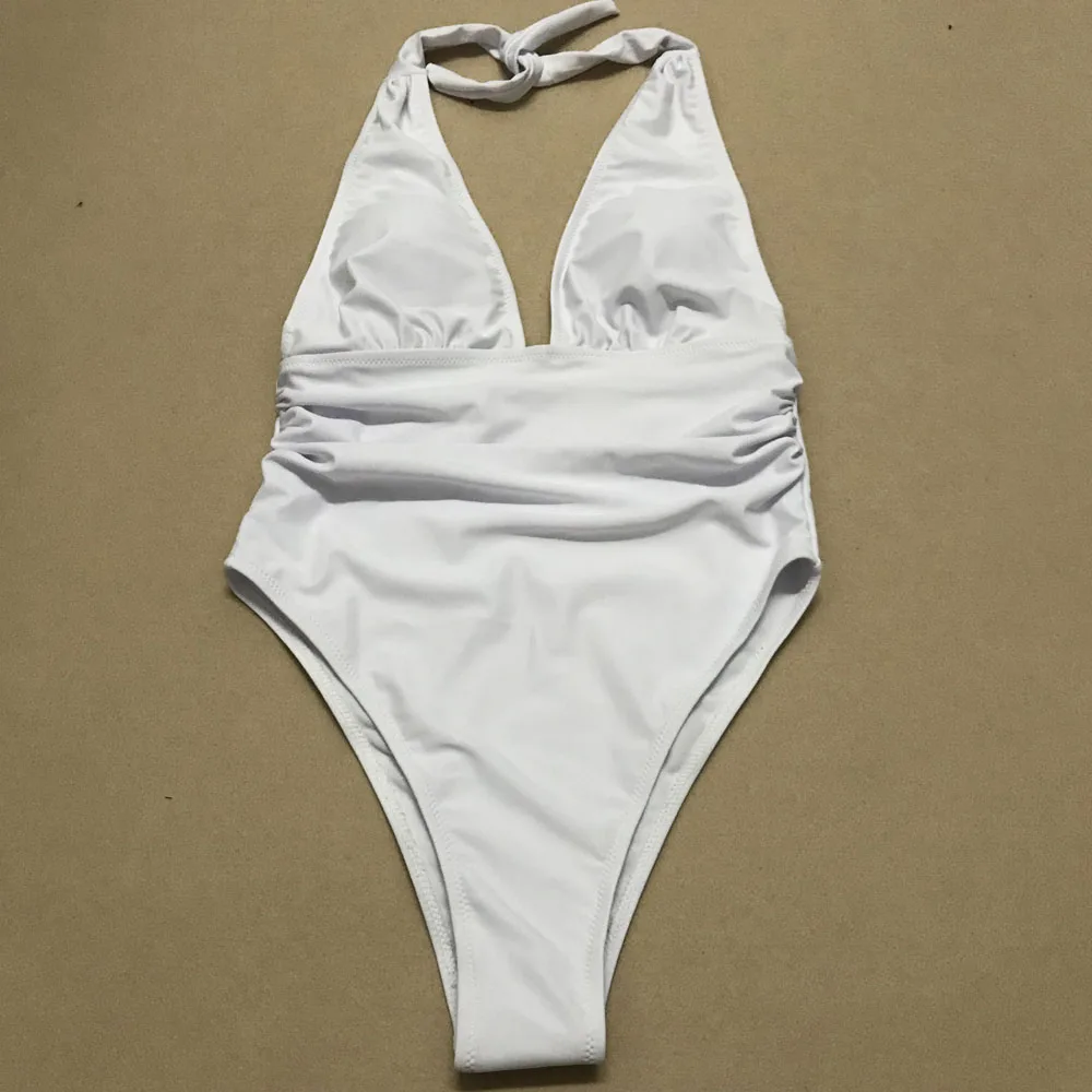 Черный слитный купальник с завышенной талией Женский Монокини 2019 Badpak стринги