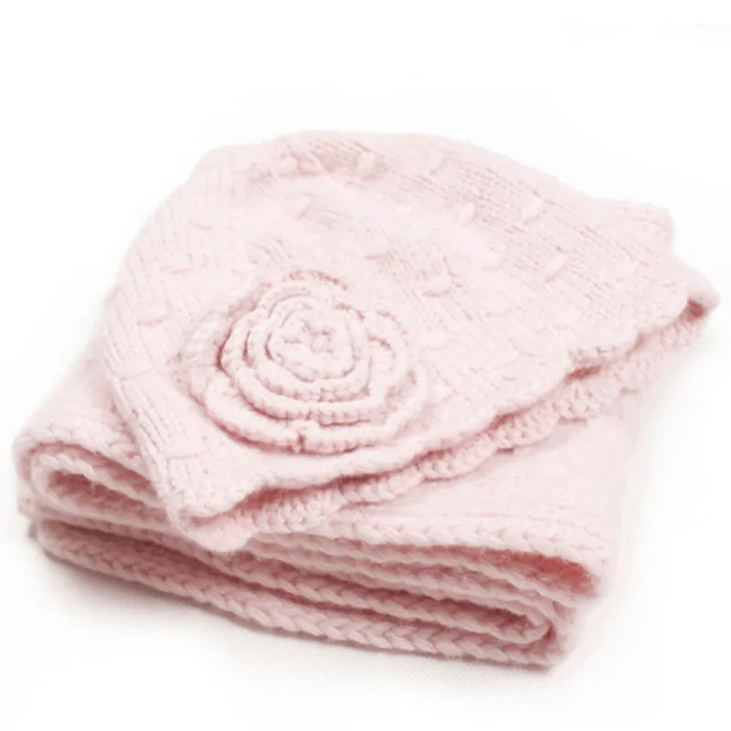 100% hand made goat cashmere knit children cap scarf set kids winter floral twisted 2pcs 18x150cm retail wholesale customize |