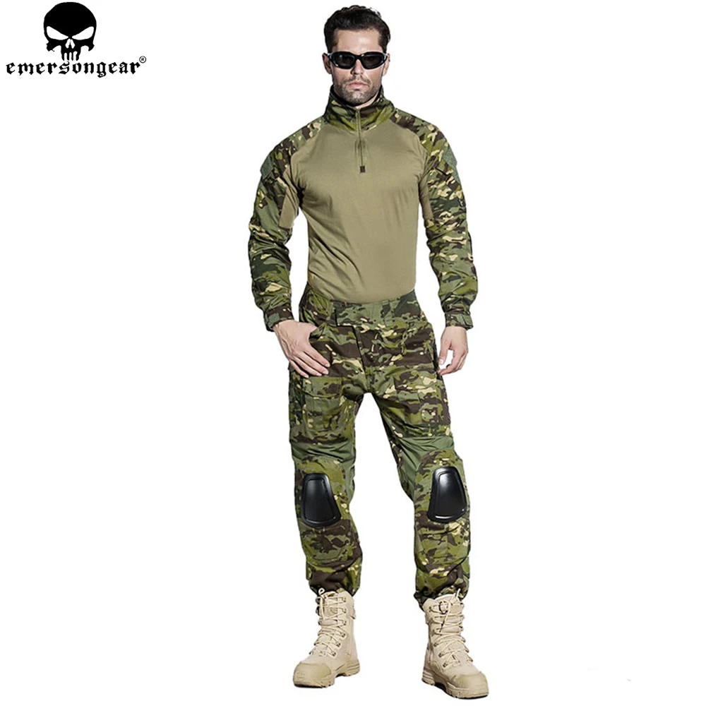 EMERSONGEAR-uniforme de combate Gen 2 BDU Airsoft, ropa de entrenamiento, camisa táctica, pantalones con rodilleras, Multicam, tropical, EM6972