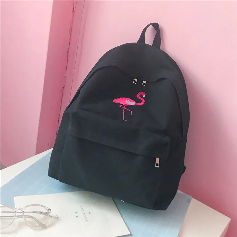 Модный женский рюкзак Harajuku с вышитым фламинго дорожный для школьников и