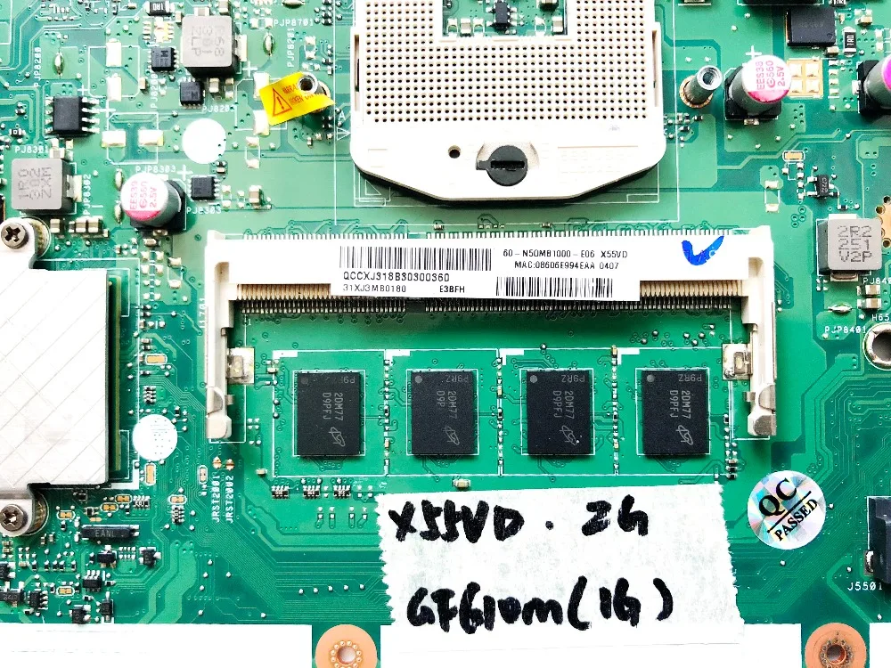 Оригинальная материнская плата для ноутбука ASUS X55VD 2 Гб GF610M 1 ГБ REV протестирована