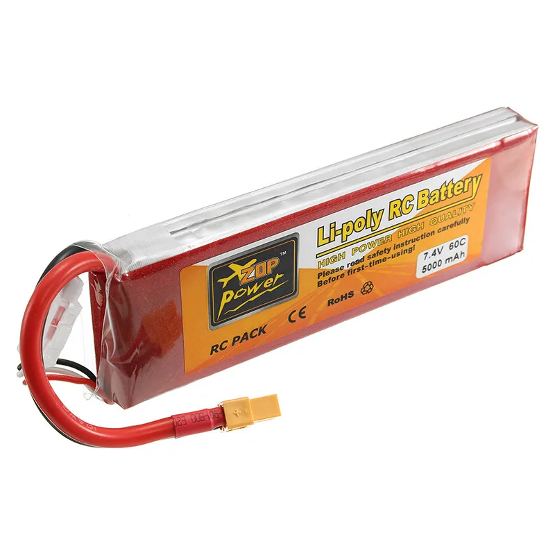 Перезаряжаемый ZOP Power 7 4 в 5000 мАч 60C 2S Lipo аккумулятор XT60 разъем для