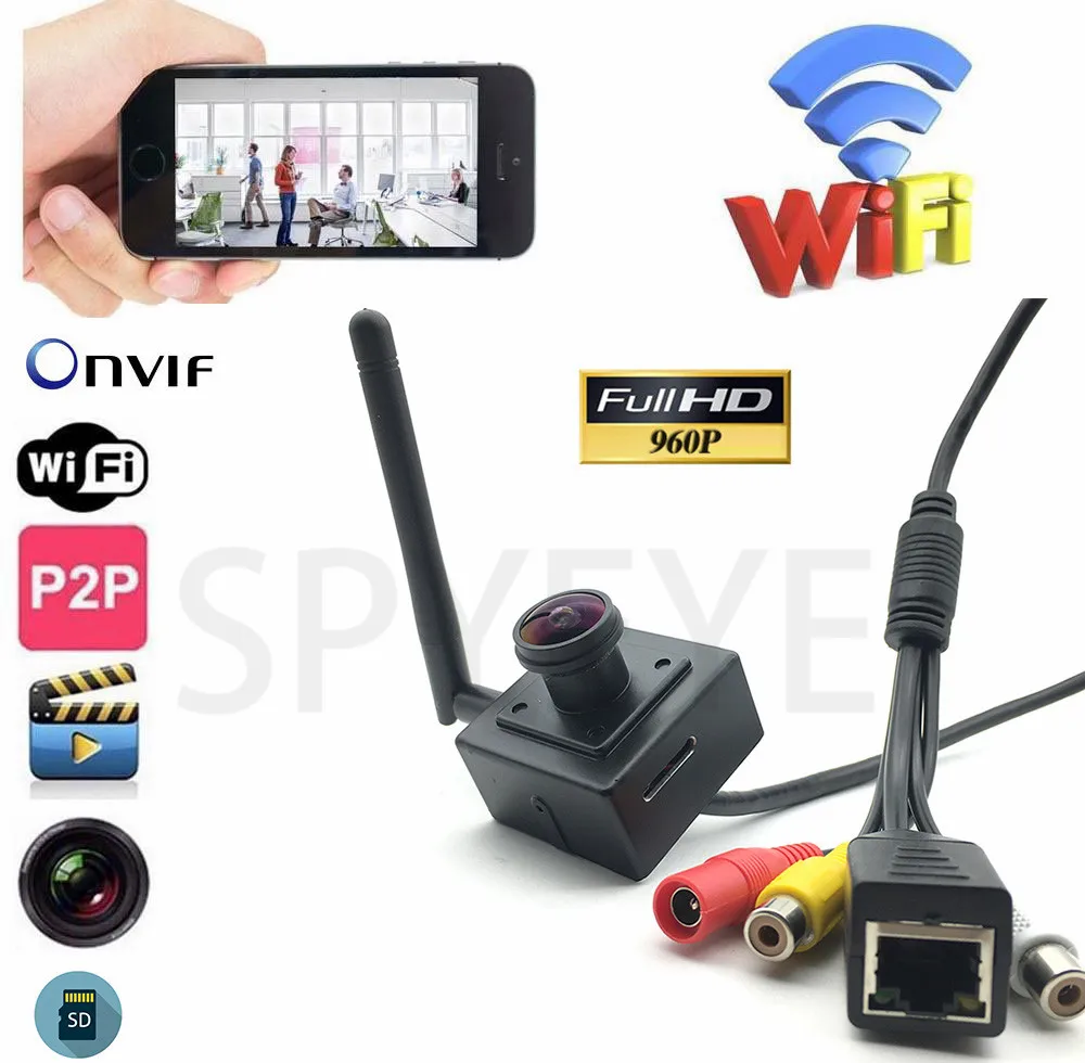 Мини безопасность HD 960P Беспроводная ip камера аудио вход и выход Wifi CCTV сеть SD карта