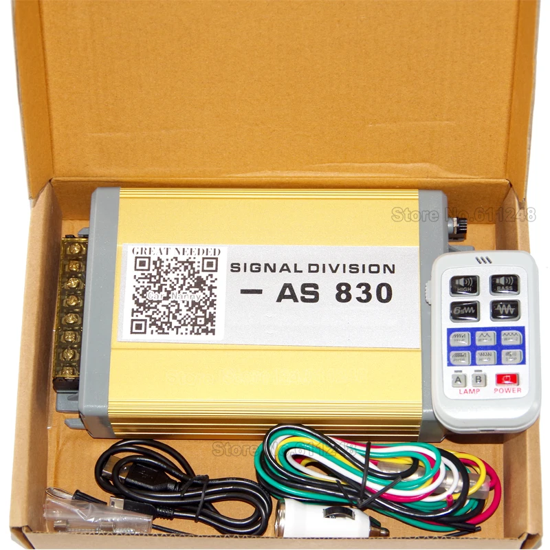 

Police Siren 200W 12V Car Alarm Siren Horn AS830 Wireless Remote 9 Sounds HD Propaganda Ultra Slim Siren Host Without Speakers