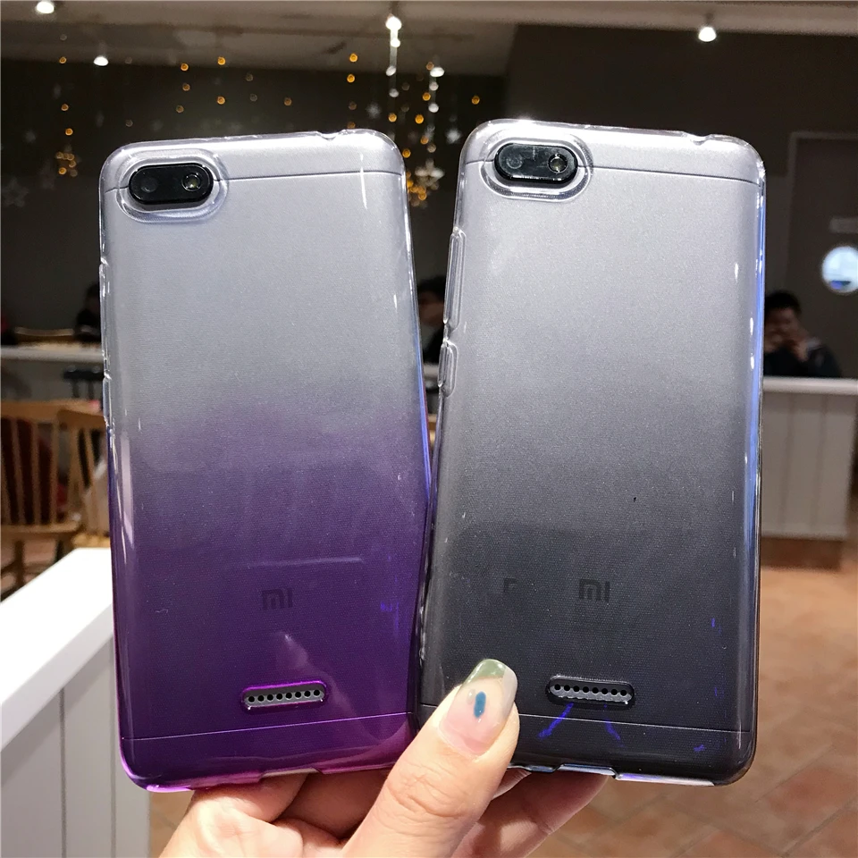 Градиентный чехол для XiaoMi RedMi 6A ТПУ силиконовый защитный мягкие чехлы телефонов 5A
