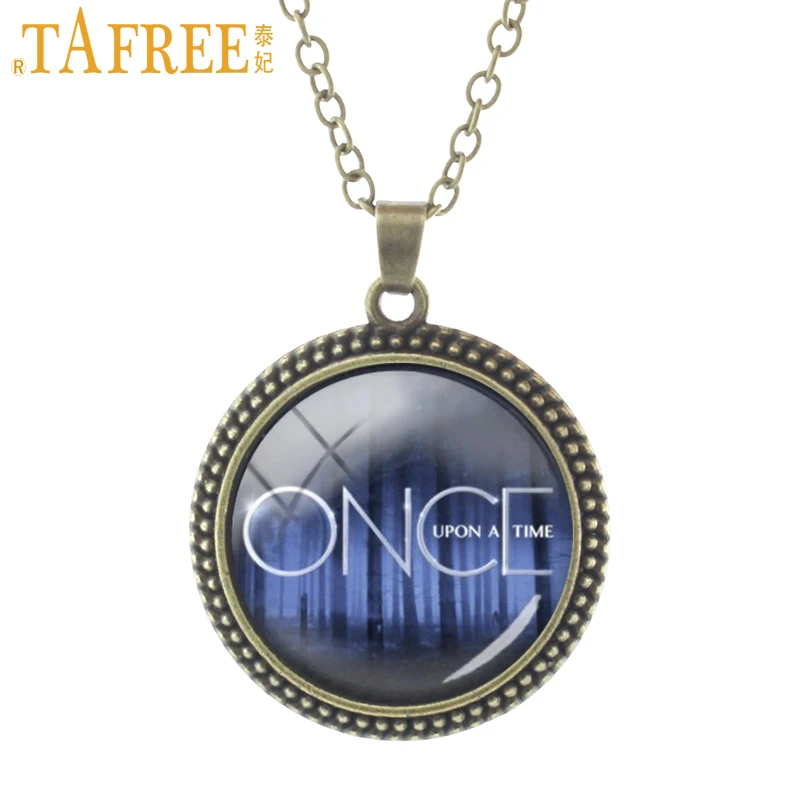TAFREE Once upon a time, стеклянная подвеска, ожерелье, ювелирное изделие, модное, фильм, колье, массивное ожерелье, винтажное, для мужчин и женщин, ювелирное изделие ES87