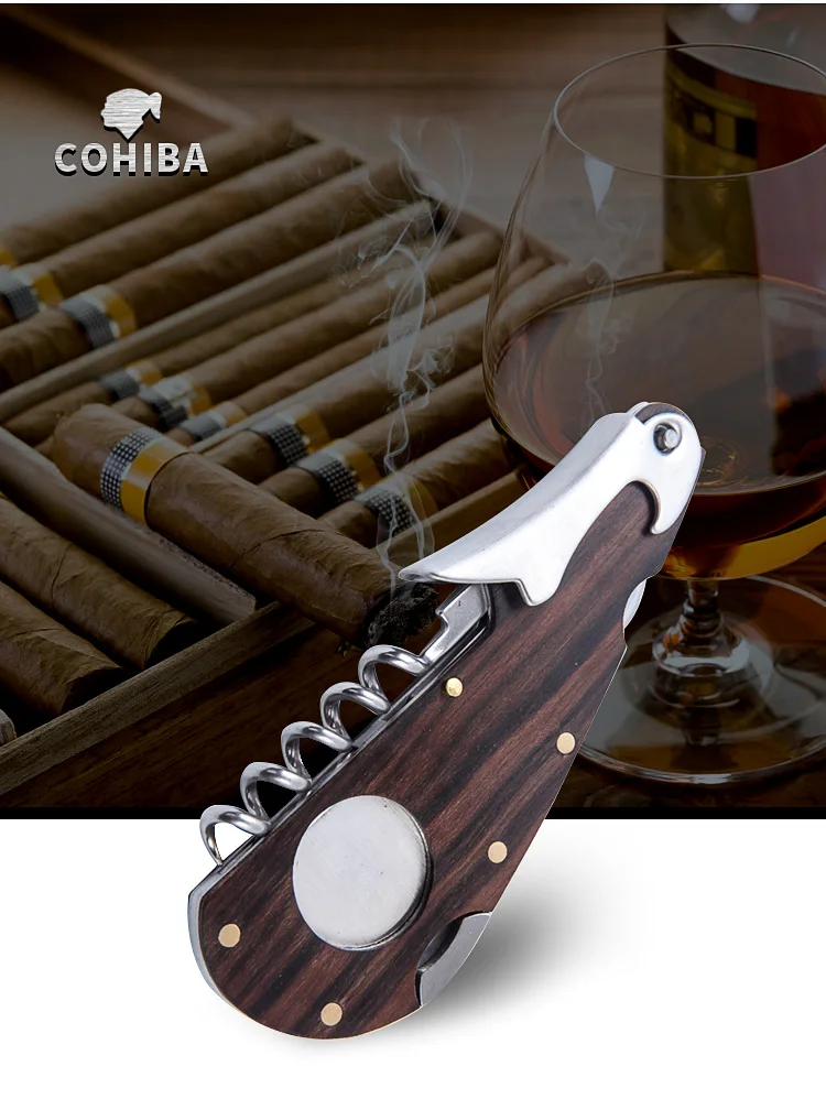 4 в 1 Cohiba сигары резак набор Multifunctional Travel деревянный нержавеющая сталь сигары инструменты с удар и Подарочная коробка c9211