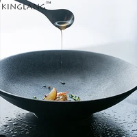 kinglang ceramic porcelain black color salad fruits food bowl noodle bowl tableware