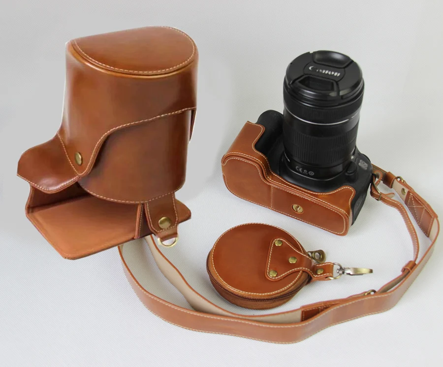 Высококачественный портативный чехол из искусственной кожи для камеры Canon EOS 90D 80D 70D 60D 80DII с сумкой для хранения, чехол с отверстием для нижней части