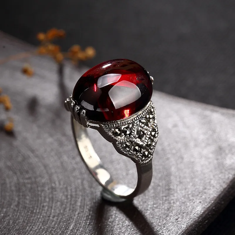 Style 8 V. YA, роскошное женское кольцо, 925 пробы, серебряные ювелирные изделия, полудрагоценный камень и Марказит, кольца для женщин, дамские подарки - Цвет основного камня: Style 8