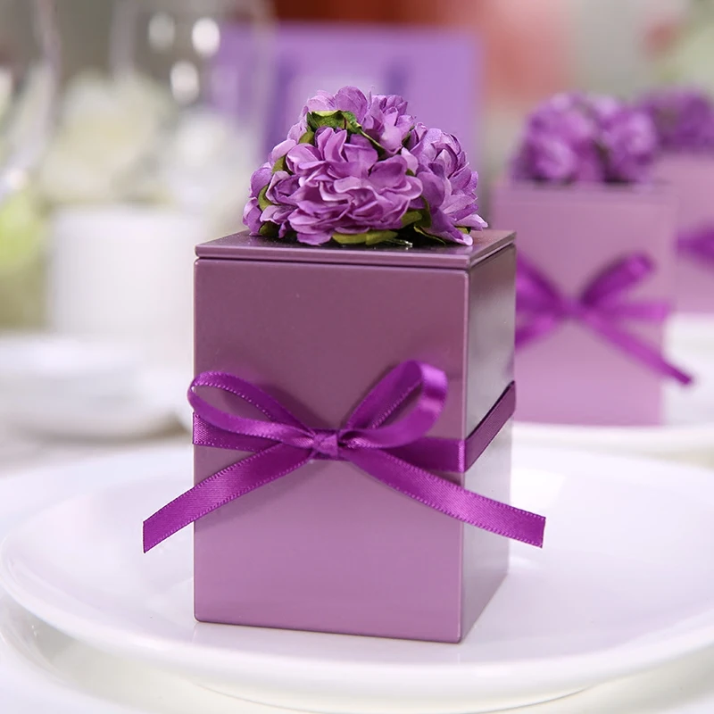 Свадебные принадлежности Свадебная жестяная коробочка для конфет коробки