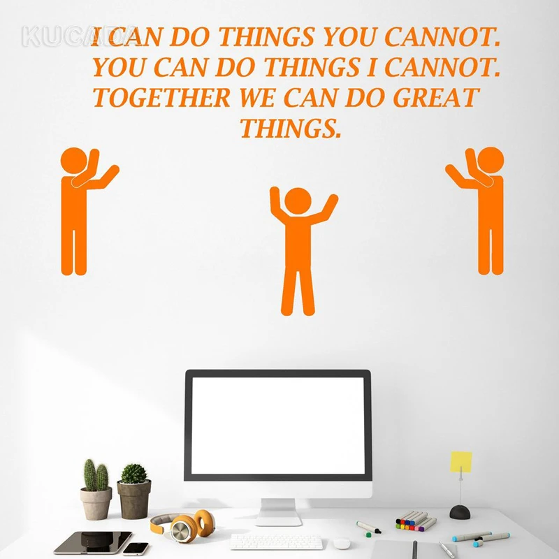 

Vinyl Wall Decal Sticker Motivation Quote Office Team Teamwork Inspire Unique Gift DIY Home Decor Art Mural JG4104