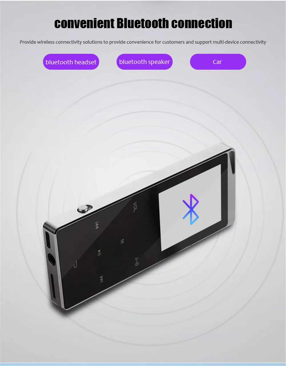 Модный музыкальный плеер с Bluetooth 16 Гб MP3 плеер тонкий сенсорный ключ HD студенческий mp3 плеер без потерь 32 ГБ Мини рекордер подарки