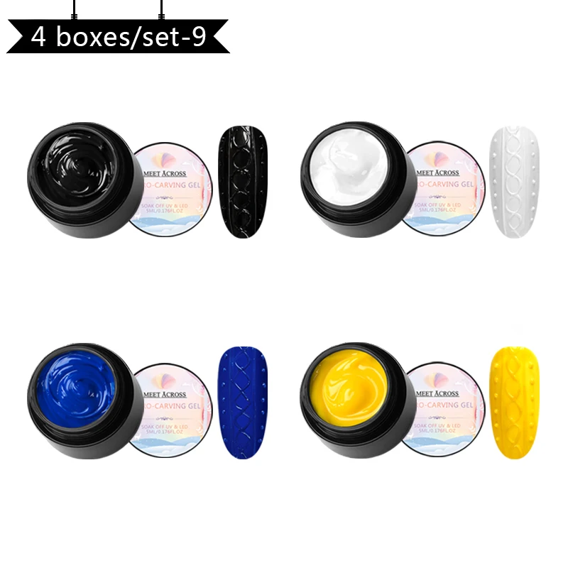 SZH03439 MEET ACROSS 3D живопись гель для ногтей 5 мл микро-резьба 2 в 1 гель для ногтей Блеск УФ Гель-лак для ногтей замочить светодиодный гель лак - Цвет: SZH03439