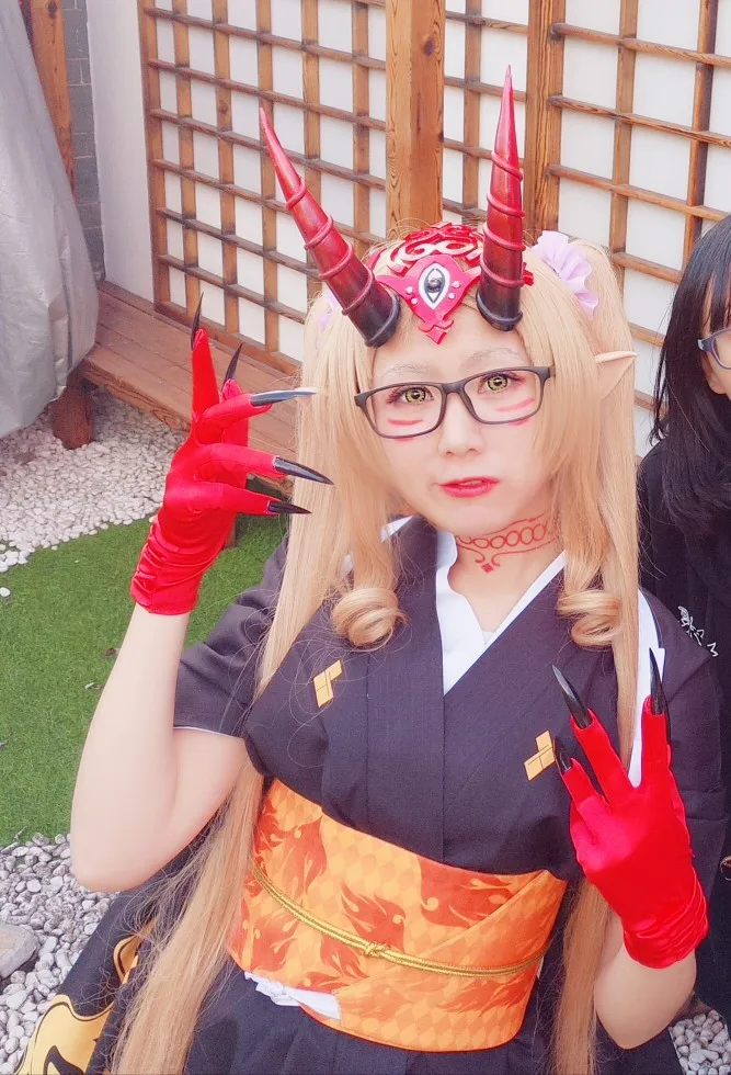 Fate/большой заказ косплей fgo Ibaraki Doji/Shuten Doji Косплей Костюм Зимнее нарядное кимоно косплей