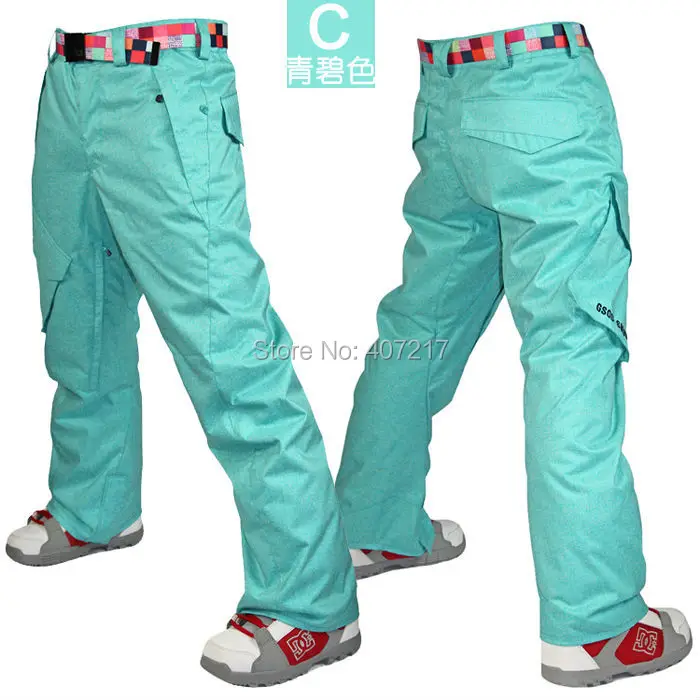 Мужские лыжные штаны с изоляцией желтые уличные для сноуборда альпинизма