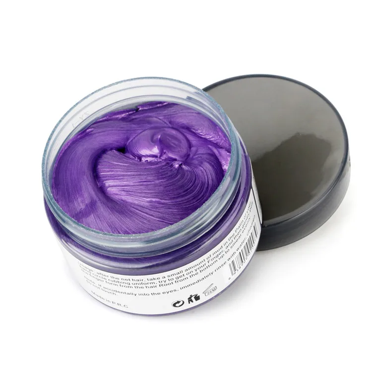 Мгновенный цвет волос Pomades воски белый фиолетовый серый серебряный пепел воск цвет волос воск грязь одноразовые моделирование краситель крем моющийся