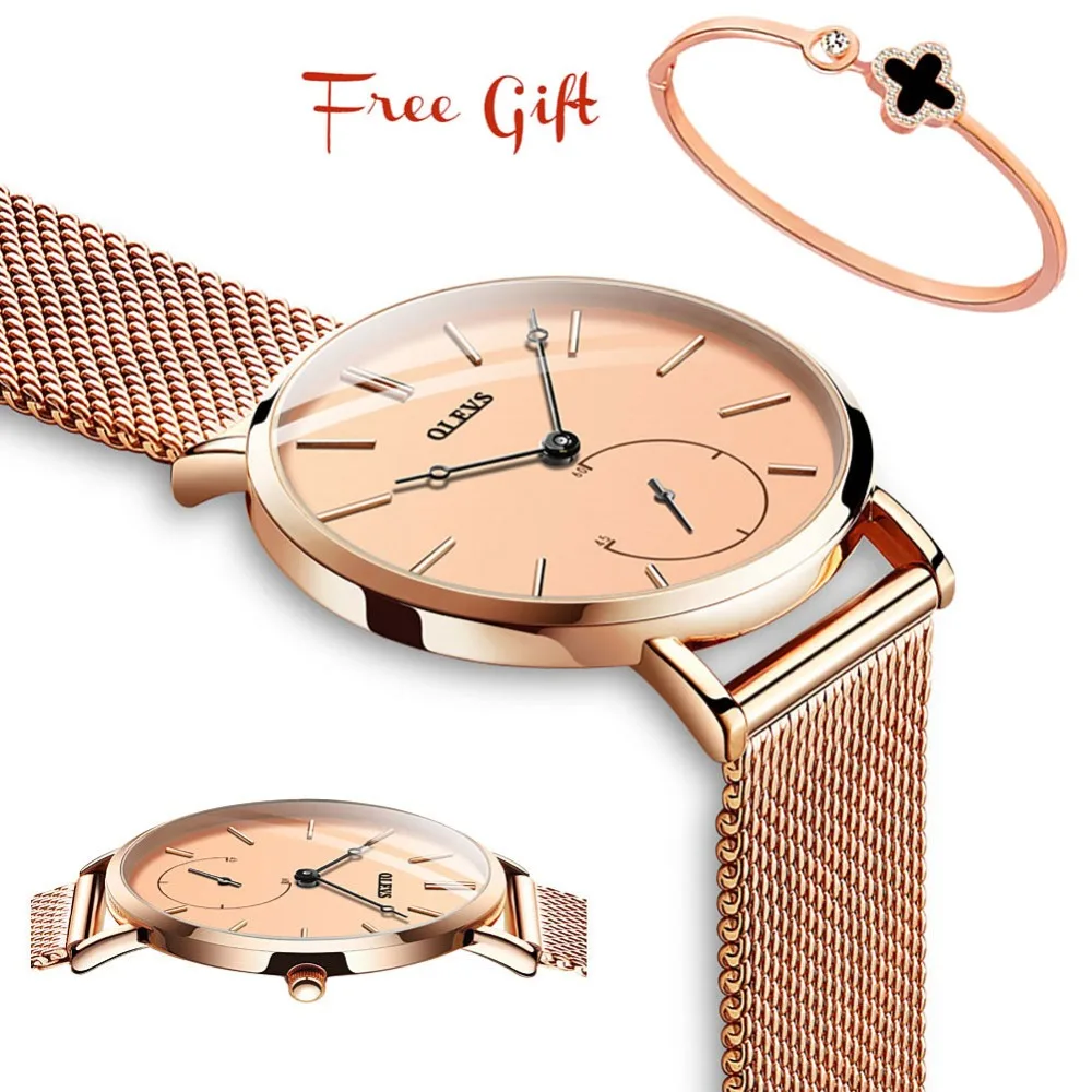 

Luxury Montre Femme Ultra thin Rose Gold Watches For Women Stainless Steel Ladies Watch Dress Black Lady wristwatch reloj mujer