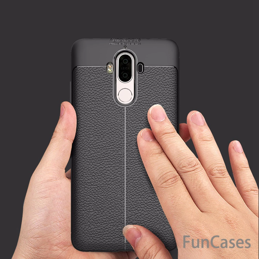 Мягкие TPU кожа углеродного волокна крышка для huawei Коврики 9 чехол Fundas