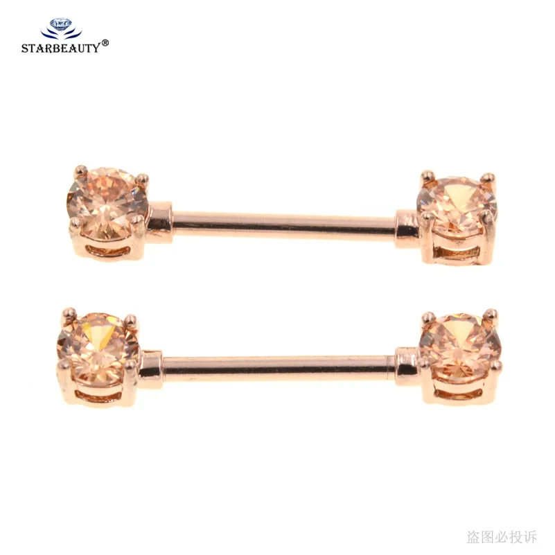 Rose Gold x 2pcs Starbeauty 2 шт./лот шампанское Bijoux язык кольцо-пирсинг в язык розовое золото Секс кольцо для соска спиральные украшения для пирсинга Ланге пирсинг ювелирные изделия - Окраска металла: Rose Gold x 2pcs