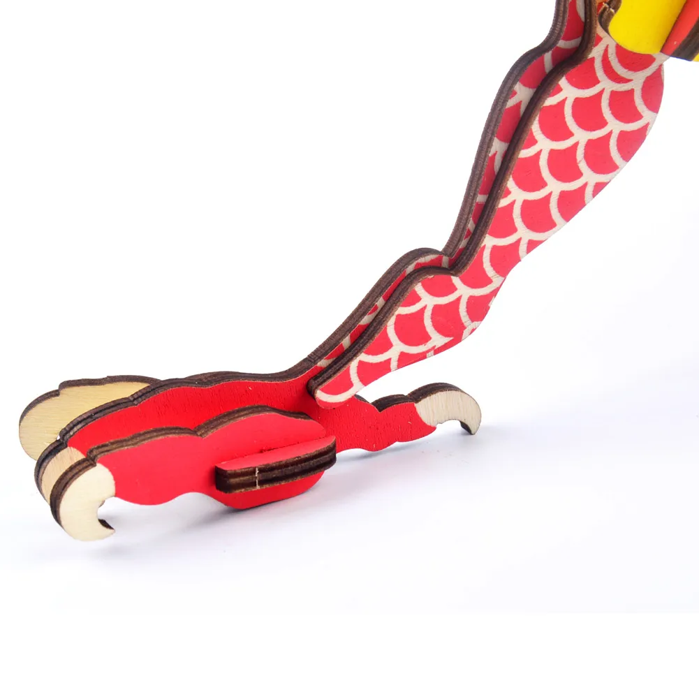 

New Animal DIY 3D Assembly Wooden Chinese Dragon Puzzle Model Toy for Kids Home Decor